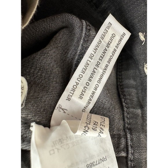 Madewell 10" High-Rise Skinny Black Jeans Button Fly Raw Hem Women Size 26p - Picture 11 of 13